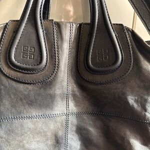 Givenchy  leather navy  nightingale satchel large.